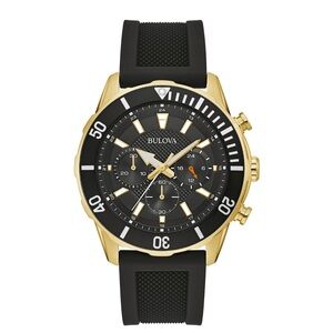 Bulova Men's Chronograph Black Strap Watch- 98A270